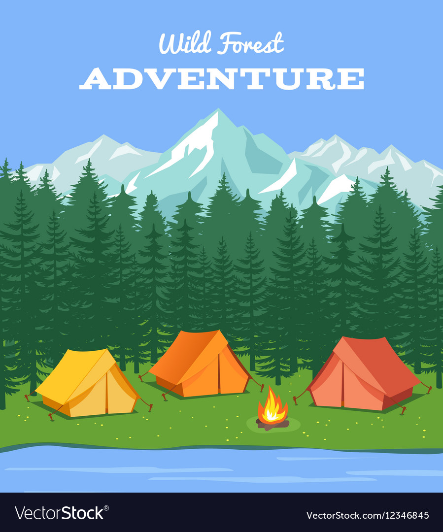 Detail Camping Background Vector Nomer 5