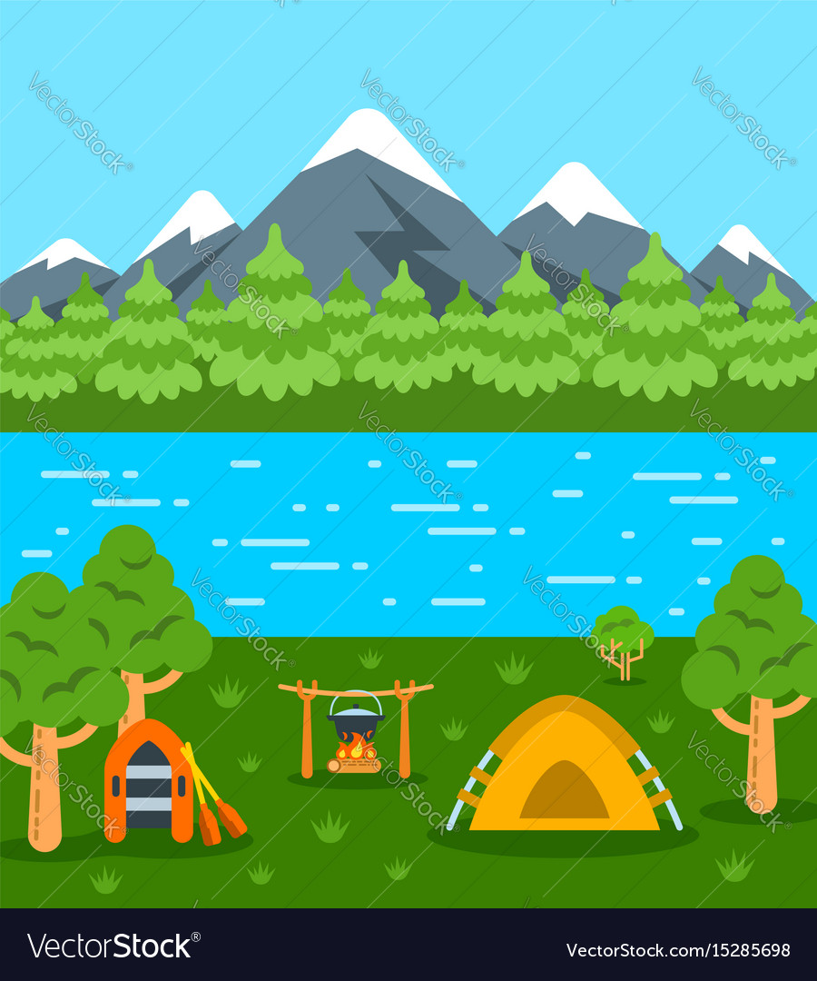 Detail Camping Background Vector Nomer 46