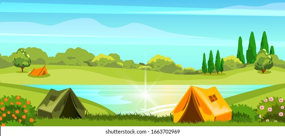 Detail Camping Background Vector Nomer 47