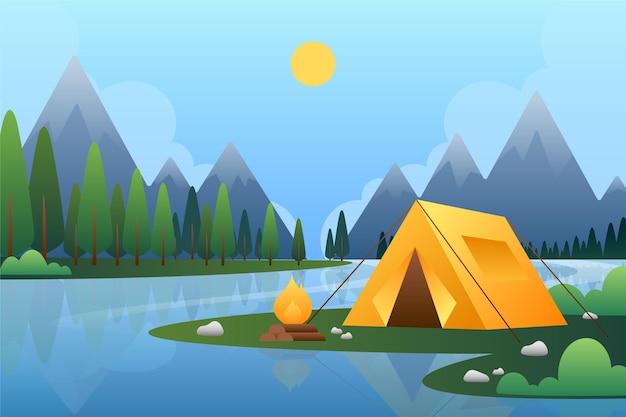 Detail Camping Background Vector Nomer 58