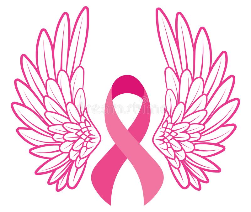 Cancer Ribbon With Wings Clipart - KibrisPDR