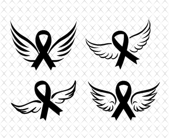 Detail Cancer Ribbon With Wings Clipart Nomer 15