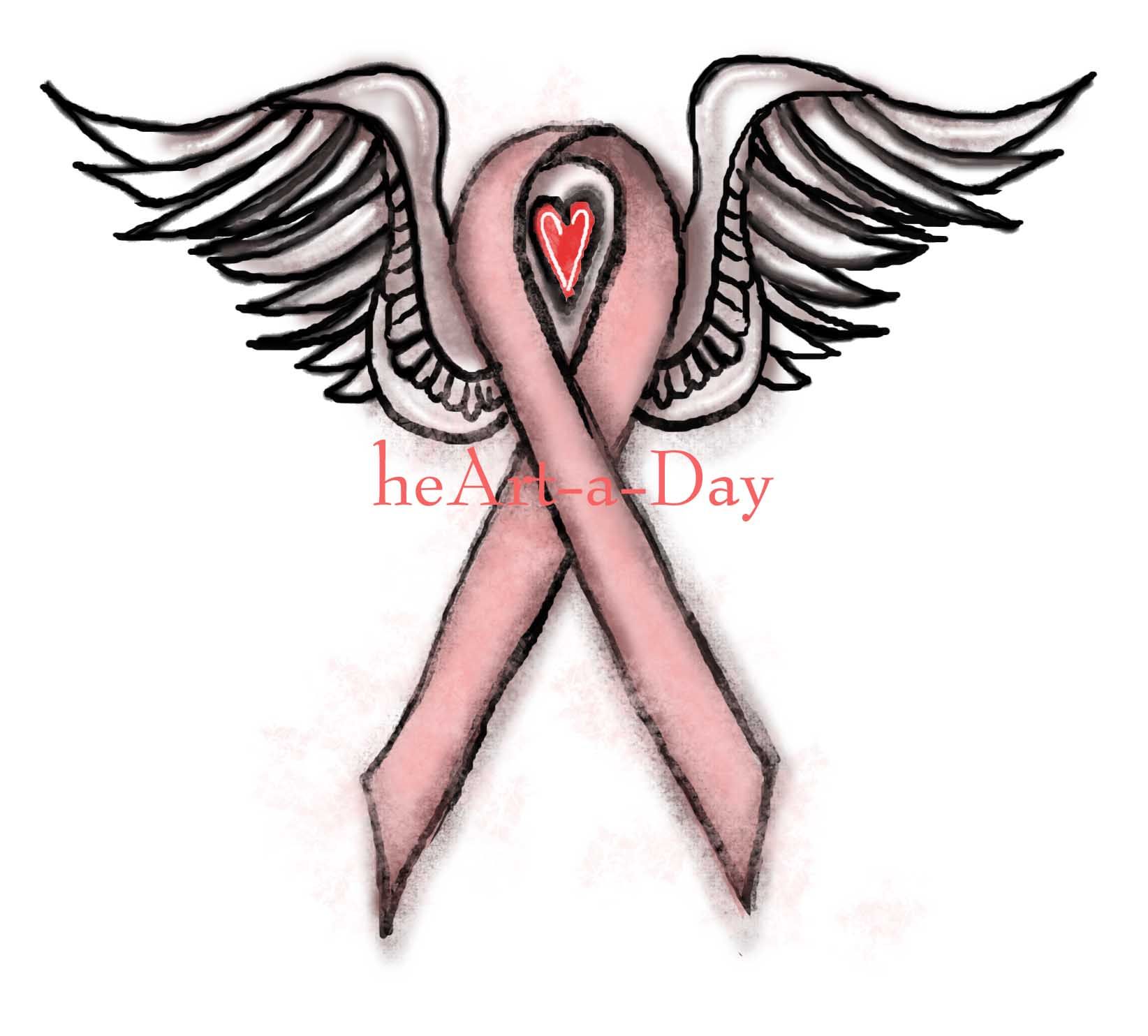 Detail Cancer Ribbon With Wings Clipart Nomer 18