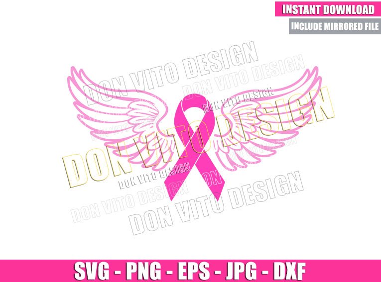 Detail Cancer Ribbon With Wings Clipart Nomer 32