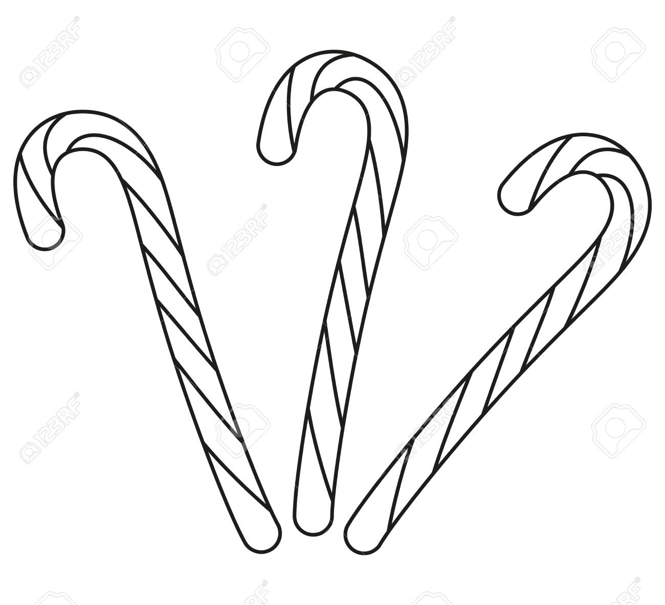 Detail Candy Cane Clipart Black And White Nomer 36