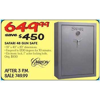 Detail Cannon Safari 48 Gun Safe Specs Nomer 13