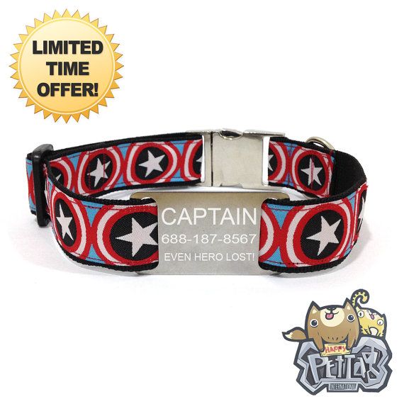 Detail Captain America Dog Collar Nomer 46