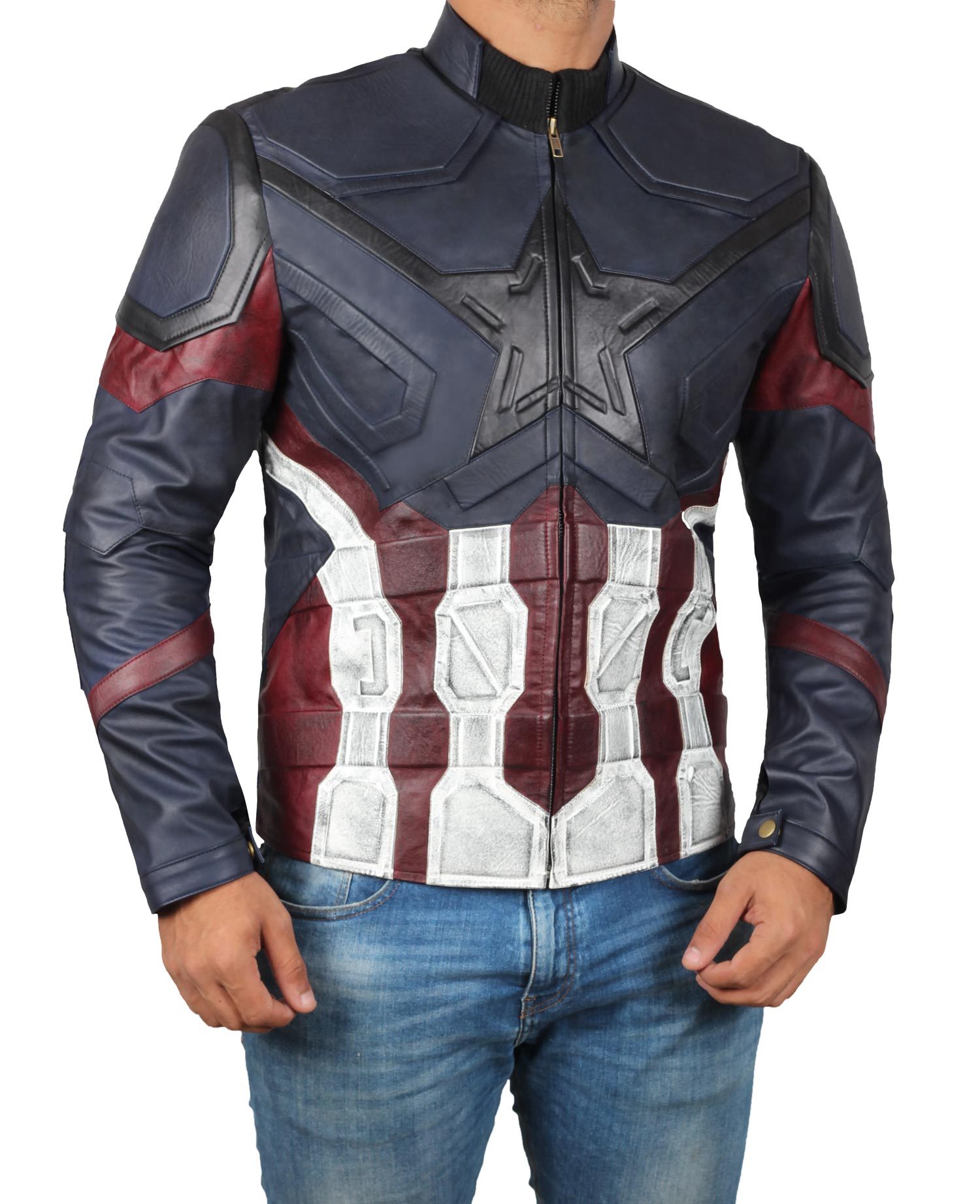 Detail Captain America Motorcycle Jacket With Armor Nomer 15