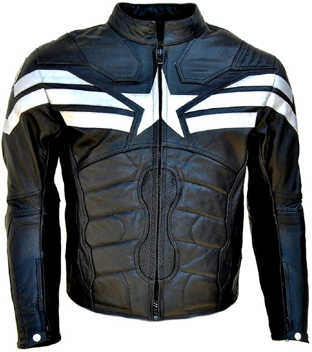 Detail Captain America Motorcycle Jacket With Armor Nomer 3