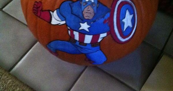 Detail Captain America Painted Pumpkin Nomer 25