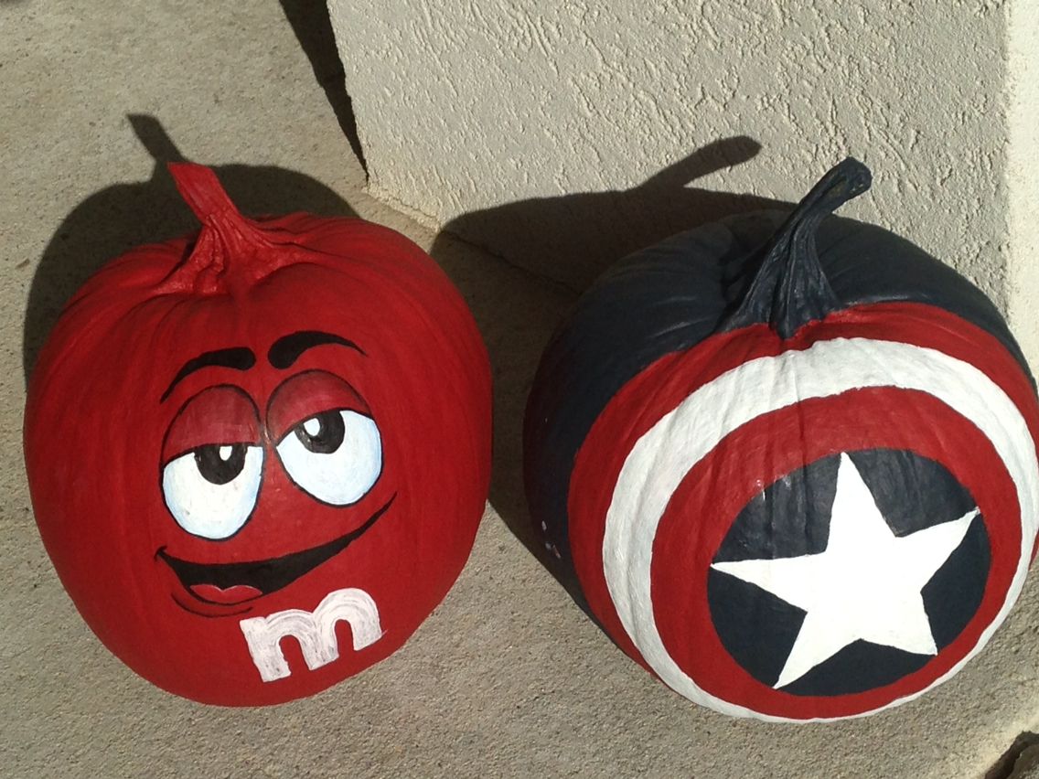 Detail Captain America Painted Pumpkin Nomer 8