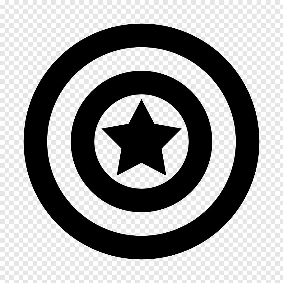Captain America Shield Clipart Black And White - KibrisPDR