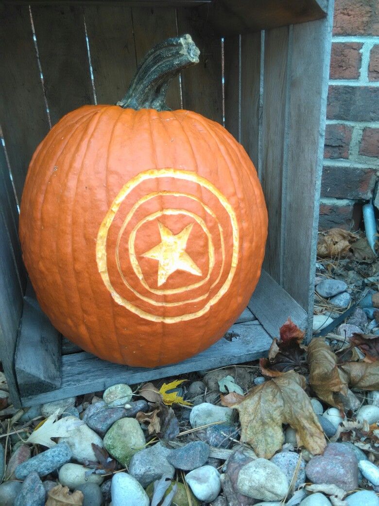 Detail Captain America Shield Pumpkin Nomer 3