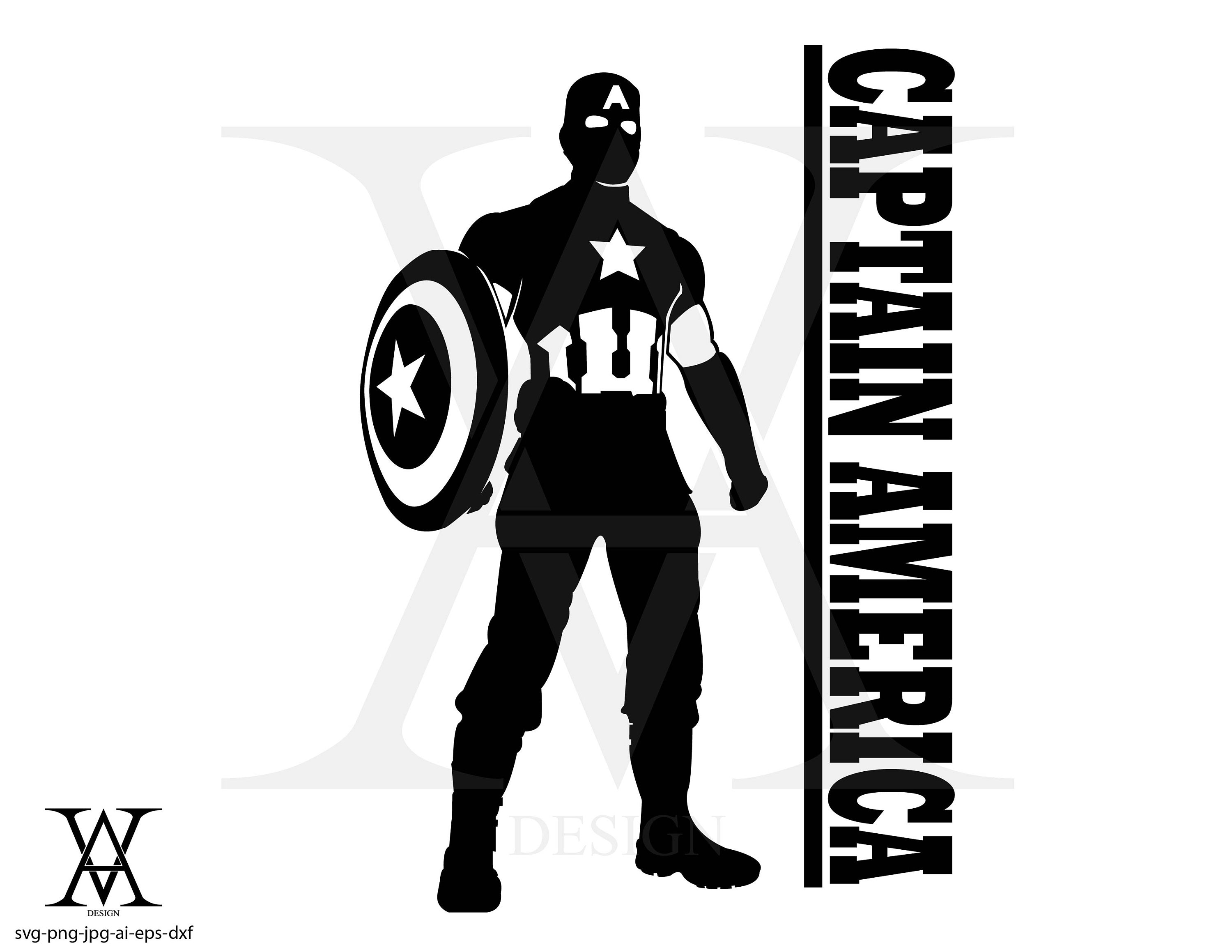 Captain America Silhouette Vector - KibrisPDR