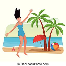 Detail Frau Am Strand Clipart Nomer 15