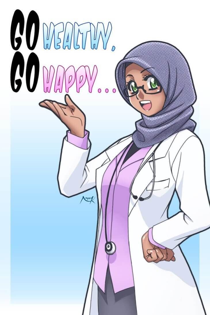 Gambar Animasi Dokter Muslimah - KibrisPDR
