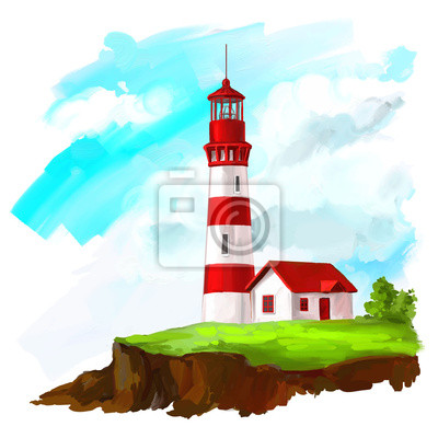 Detail Leuchtturm Bilder Gemalt Nomer 6
