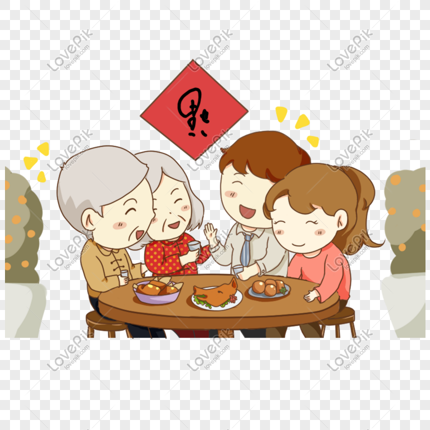 Detail Gambar Animasi Makan Bersama Keluarga Nomer 9