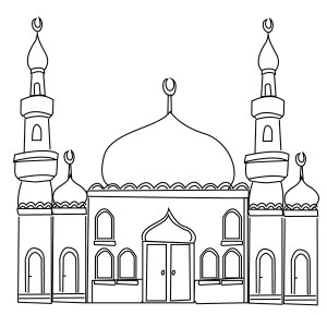 Detail Gambar Animasi Masjid Hitam Putih Nomer 14