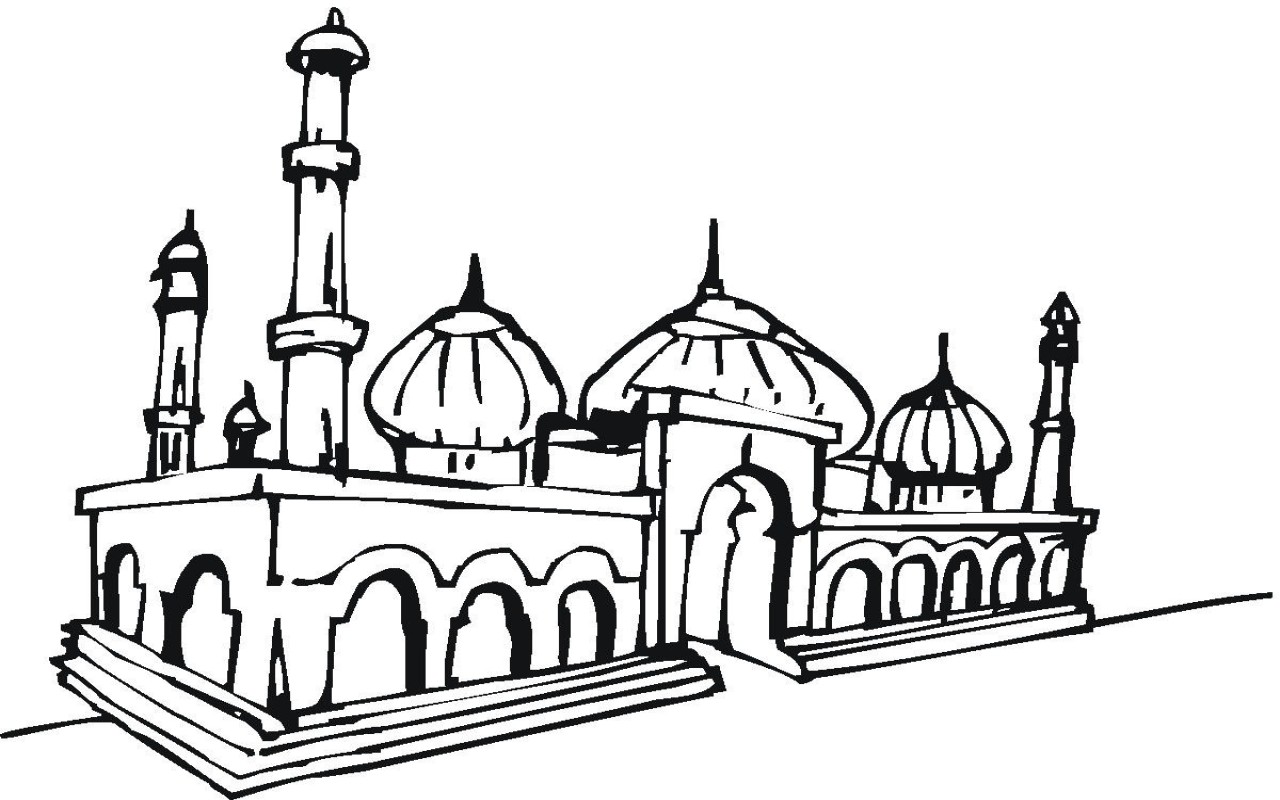 Detail Gambar Animasi Masjid Hitam Putih Nomer 27