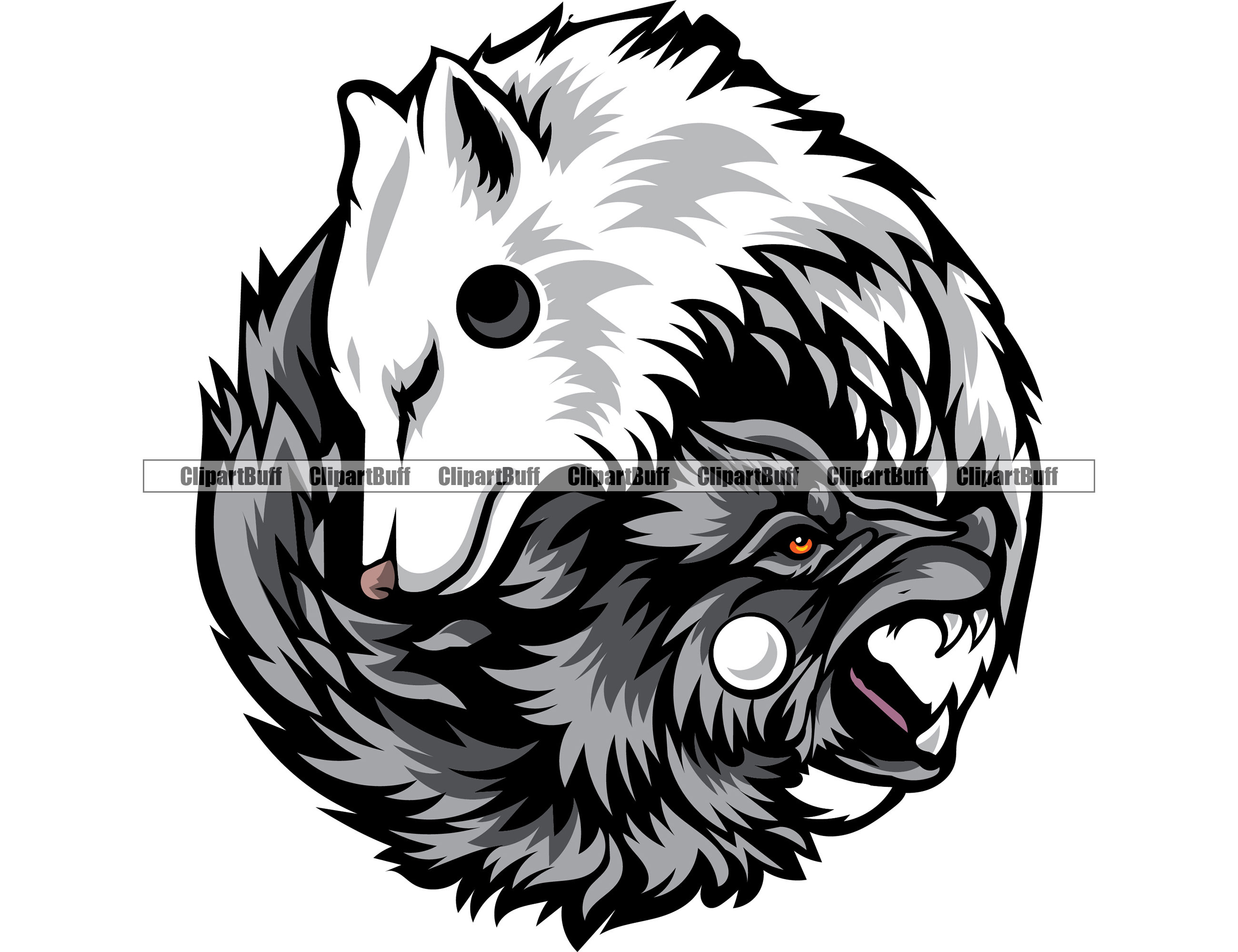 Detail Wolf Yin Yang Nomer 7