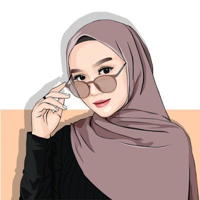 Detail Gambar Animasi Wanita Berhijab Berkacamata Nomer 2