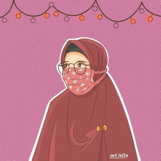 Detail Gambar Animasi Wanita Berhijab Berkacamata Nomer 15