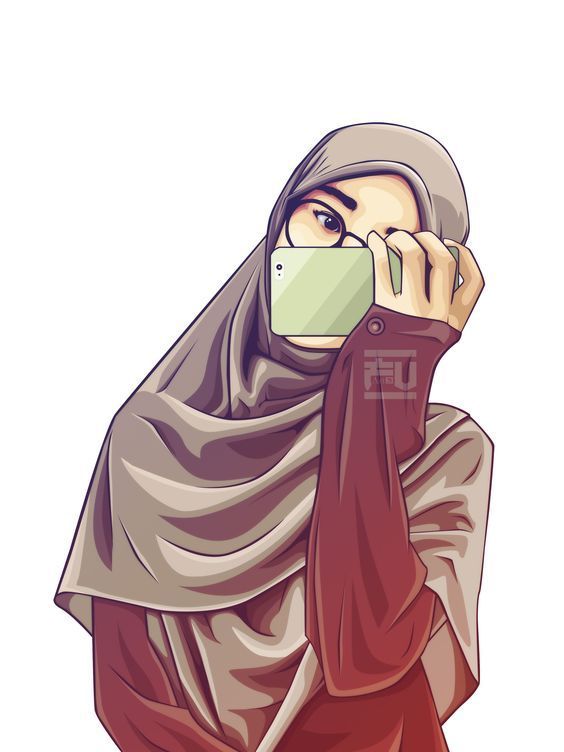 Detail Gambar Animasi Wanita Berhijab Berkacamata Nomer 18