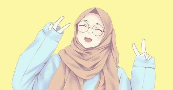 Detail Gambar Animasi Wanita Berhijab Berkacamata Nomer 20