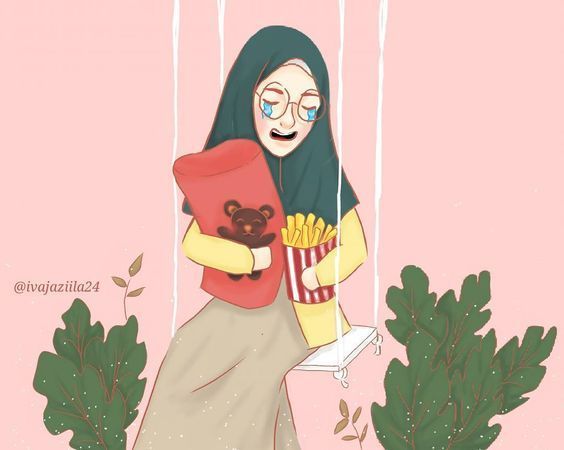 Detail Gambar Animasi Wanita Berhijab Berkacamata Nomer 39