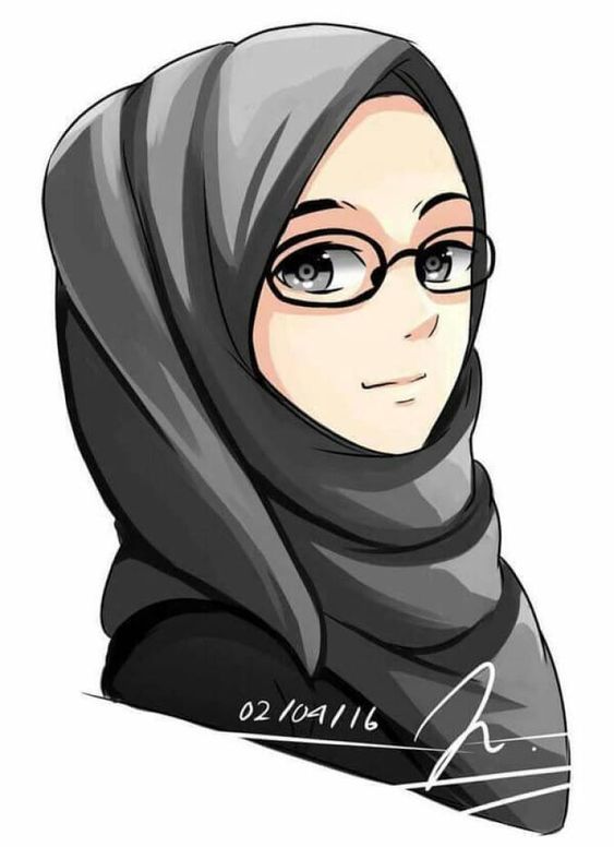 Detail Gambar Animasi Wanita Berhijab Berkacamata Nomer 5