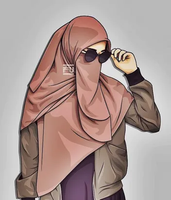 Detail Gambar Animasi Wanita Berhijab Berkacamata Nomer 42