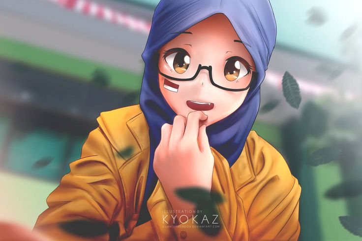 Detail Gambar Animasi Wanita Berhijab Berkacamata Nomer 48