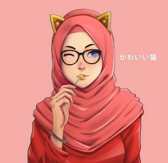 Detail Gambar Animasi Wanita Berhijab Berkacamata Nomer 9