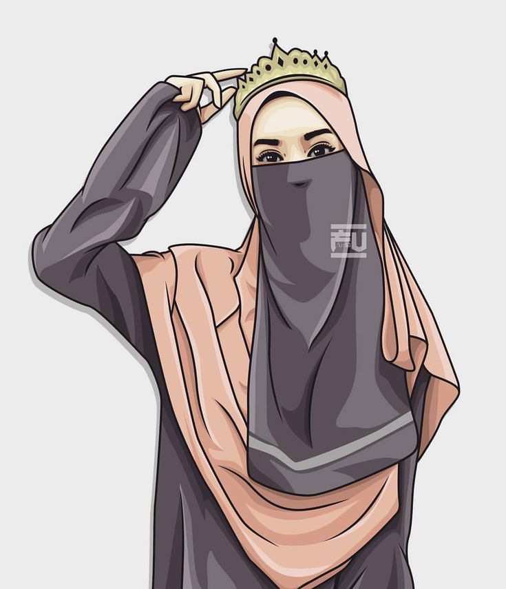 Detail Gambar Animasi Wanita Berhijab Vector Nomer 4