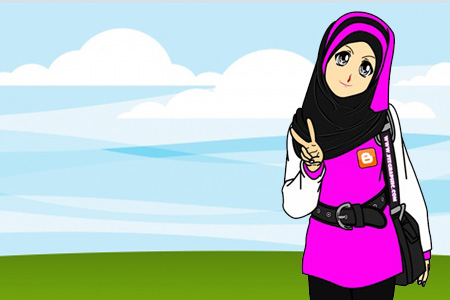 Detail Gambar Animasi Wanita Berhijab Vector Nomer 55