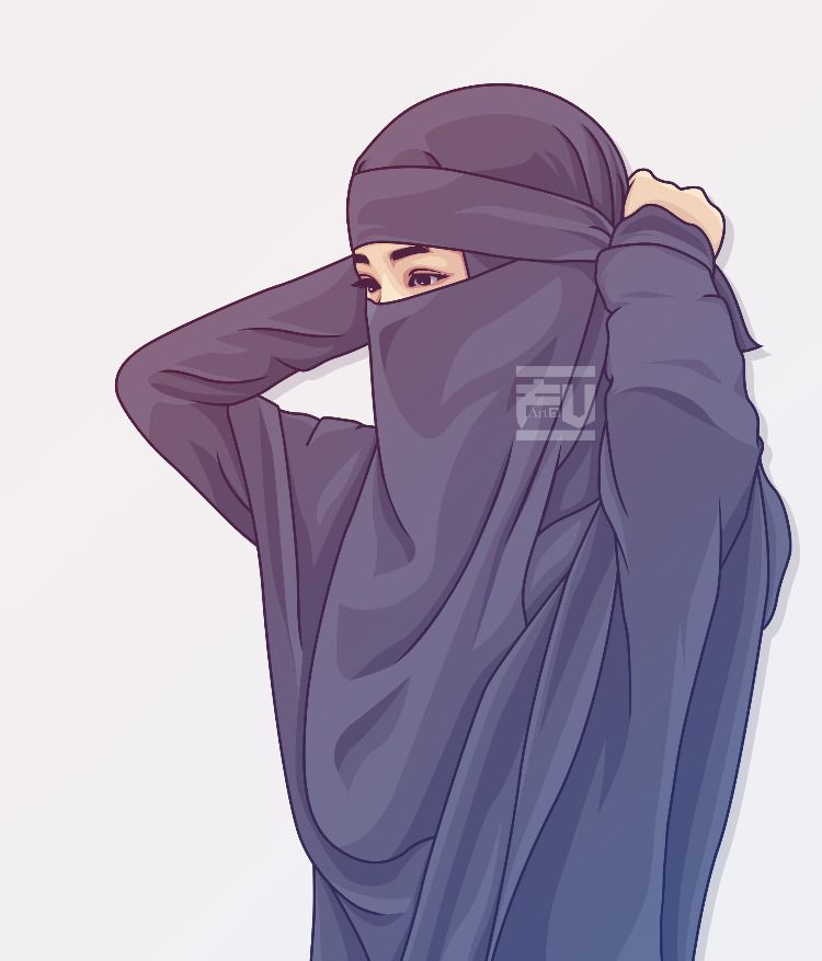 Detail Gambar Animasi Wanita Berhijab Vector Nomer 10