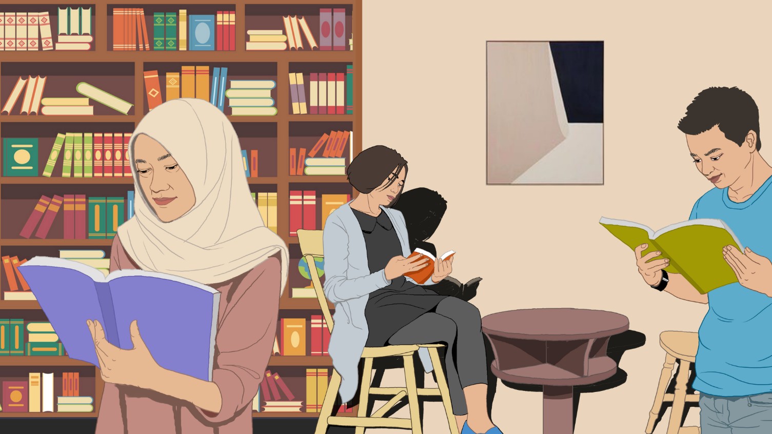 Gambar Animasiorang Membaca Di Perpustakaan - KibrisPDR