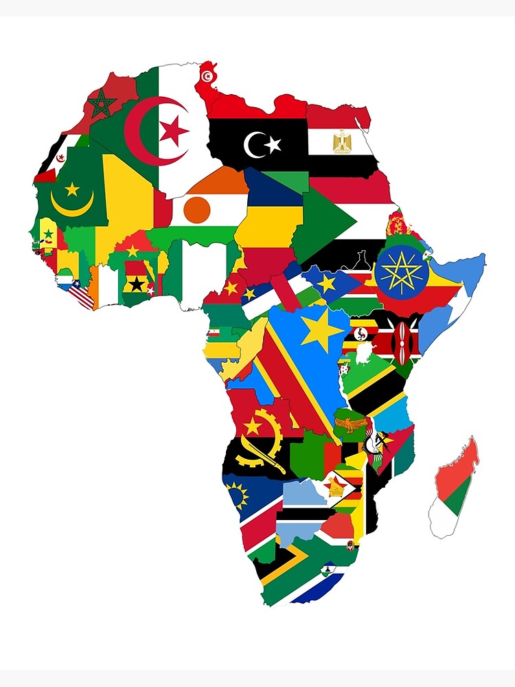 Afrika Flaggen Karte - KibrisPDR