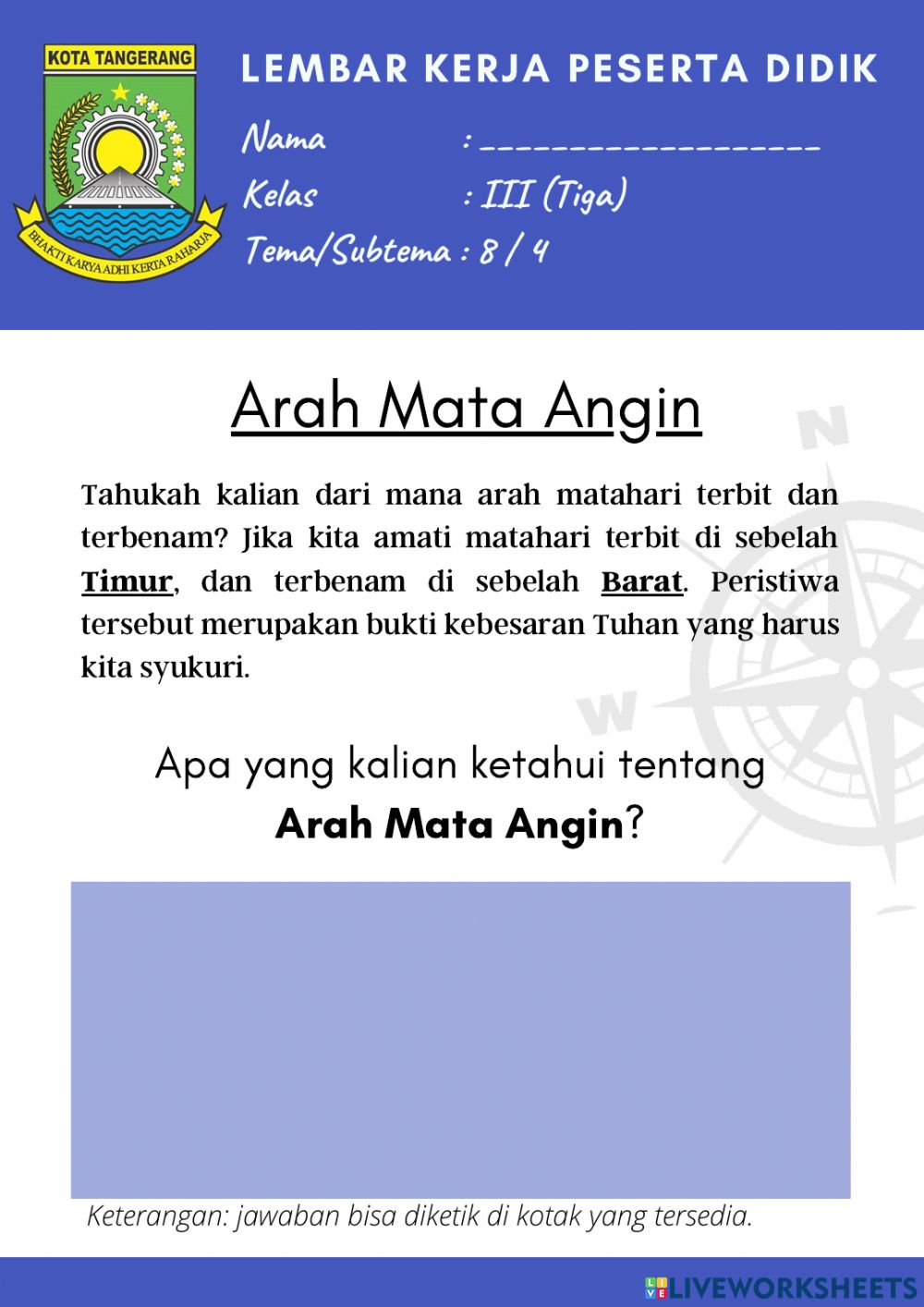 Detail Gambar Arah Mata Angin Lengkap Nomer 37