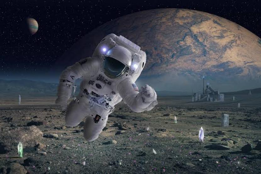 Detail Gambar Astronot Di Bulan Nomer 11
