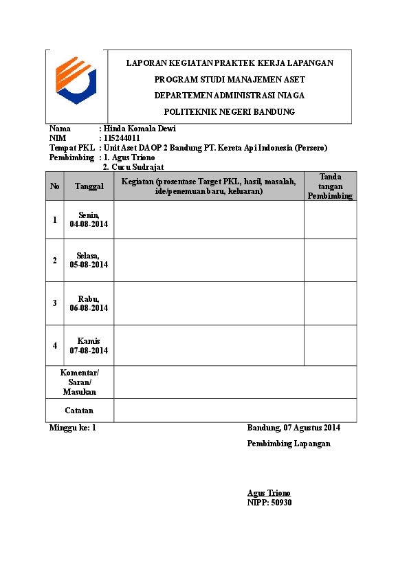 Detail Gambar Atau Bentuk Laporan Kegiatan Prakerin Nomer 26