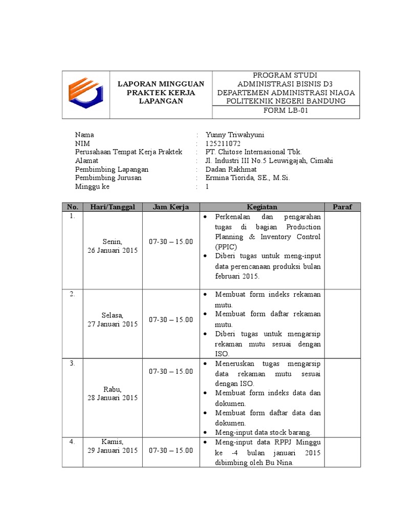 Detail Gambar Atau Bentuk Laporan Kegiatan Prakerin Nomer 42