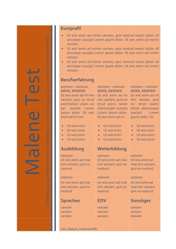 Detail Bewerbung Profil Vorlage Nomer 5