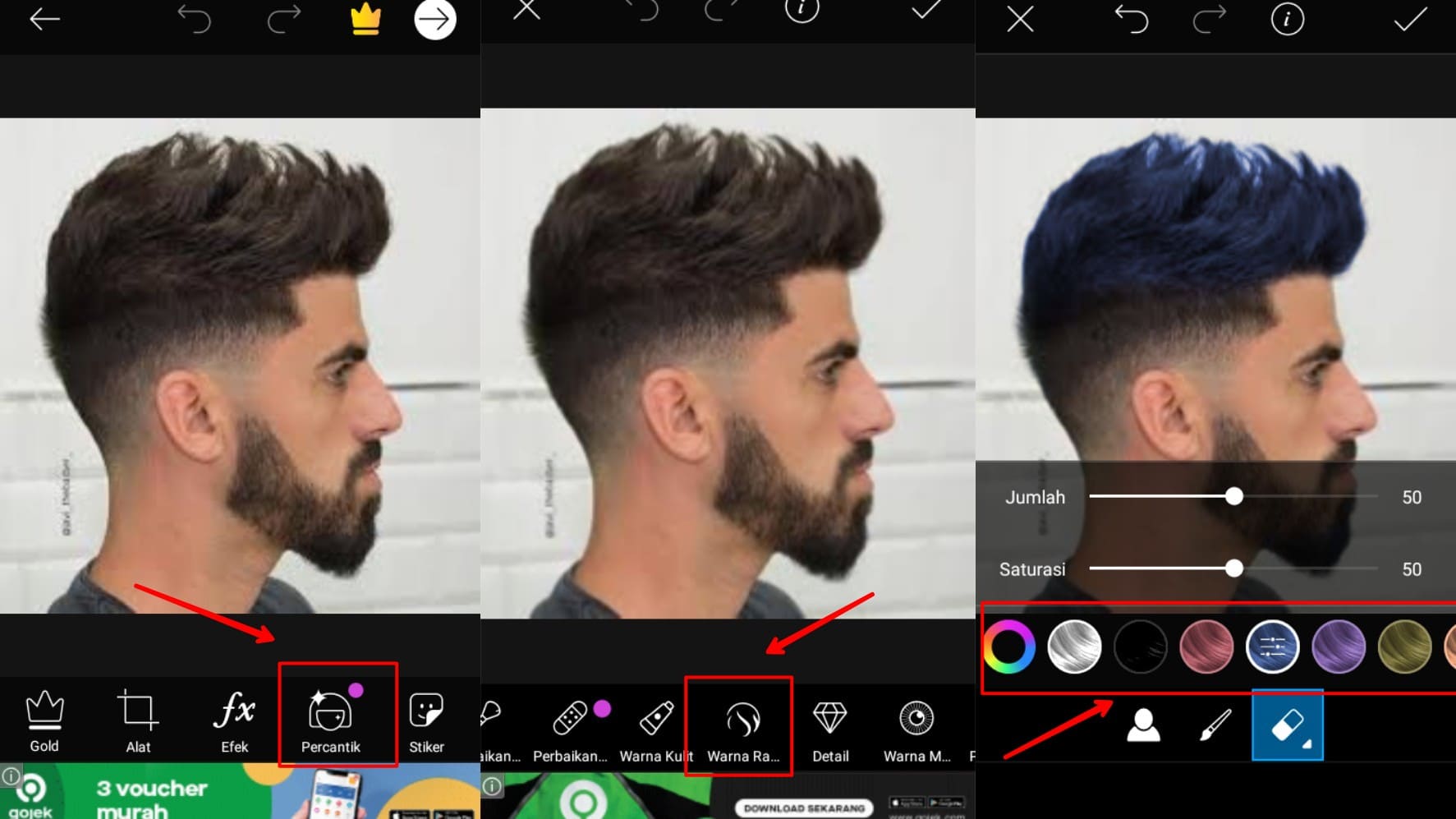 Cara Edit Warna Rambut Di Picsart - KibrisPDR