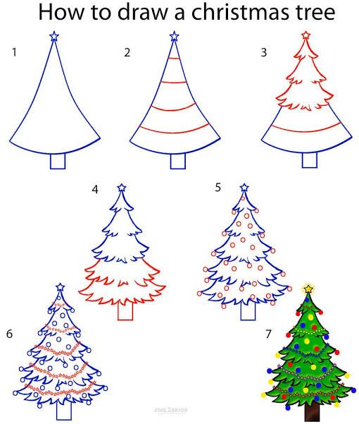 Detail Cara Gambar Pohon Natal Nomer 9