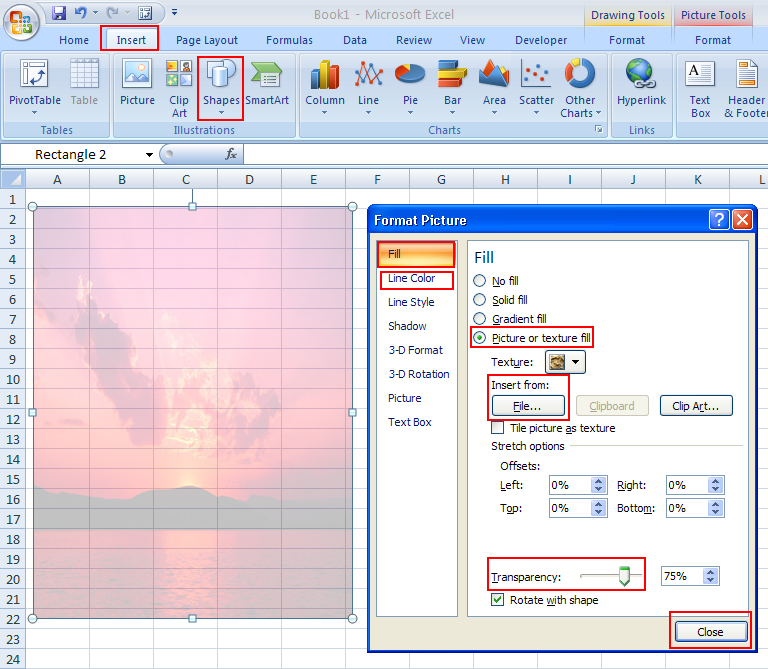 Detail Cara Membuat Background Di Excel 2007 Nomer 12