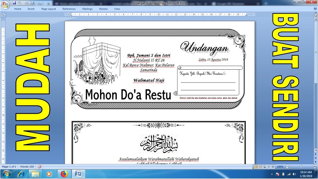 Detail Cara Membuat Bingkai Undangan Syukuran Nomer 6