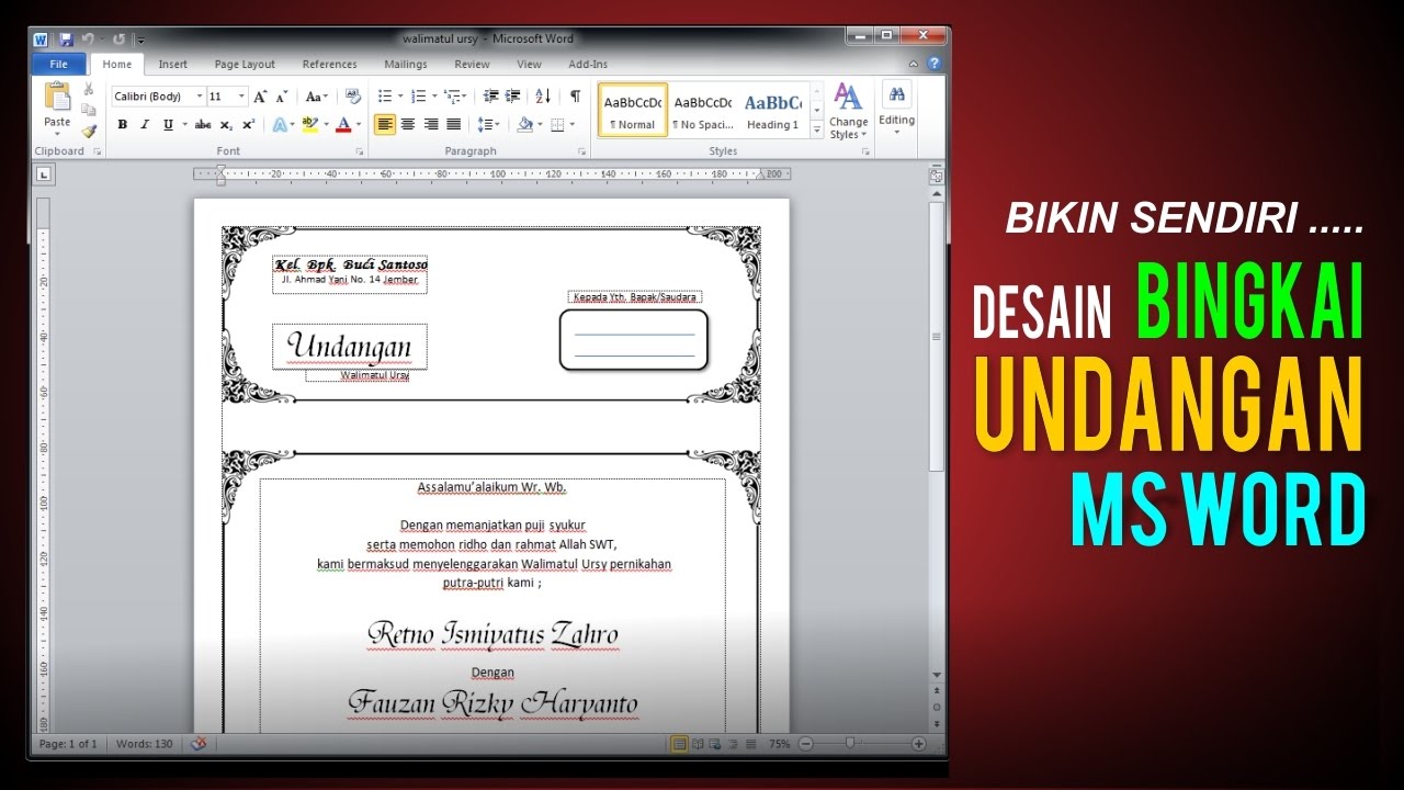 Detail Cara Membuat Bingkai Undangan Syukuran Nomer 8