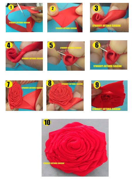 Detail Cara Membuat Bunga Mawar Dari Pita Kain Nomer 28
